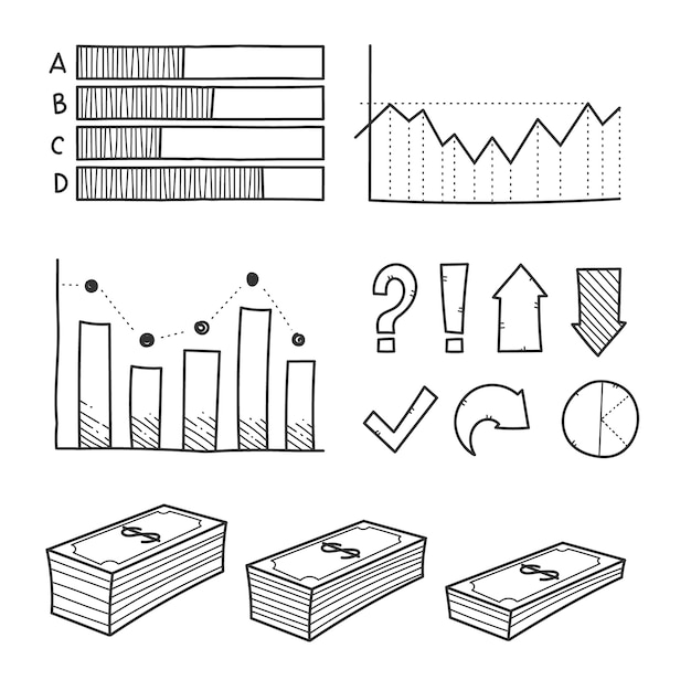 Vecteur gratuit collection d'éléments infographiques dessinés à la main