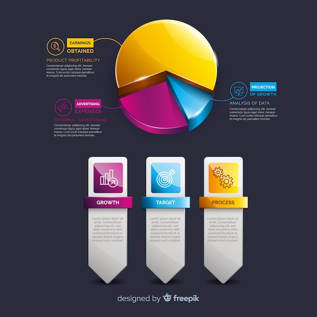 Collection D'éléments Infographiques En Plastique Réalistes