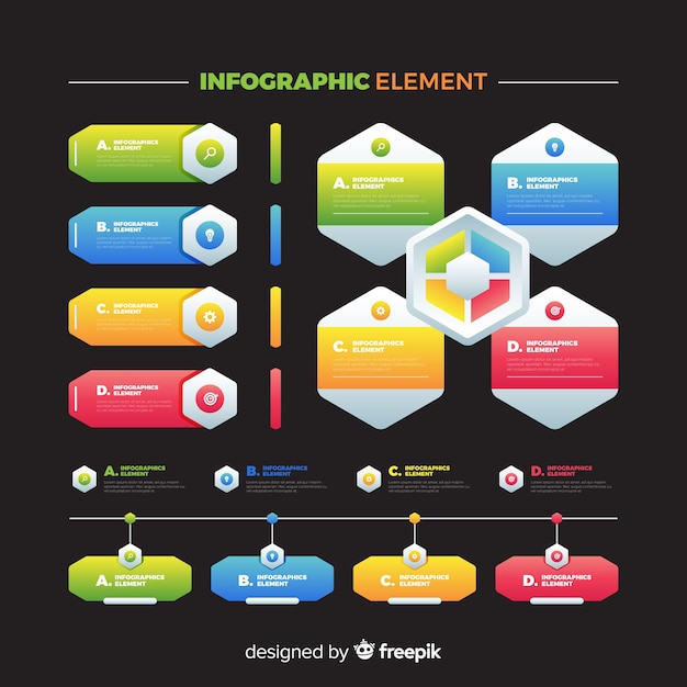 Collection D'éléments Infographiques Plat Coloré