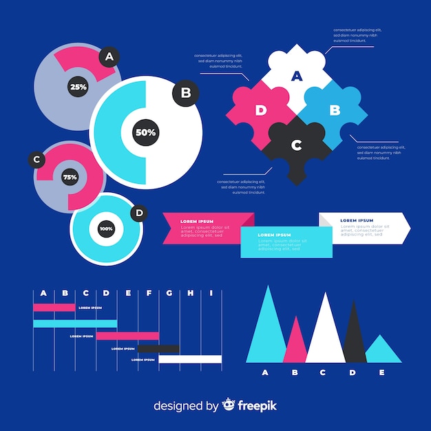 Vecteur gratuit collection d'éléments infographiques plats