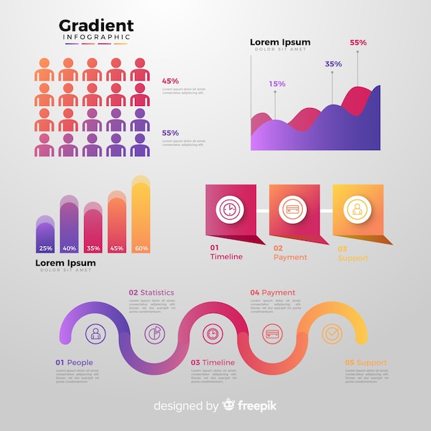 Vecteur gratuit collection d'éléments infographiques