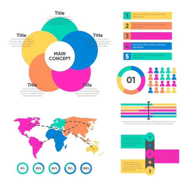 Vecteur gratuit collection d'éléments infographiques