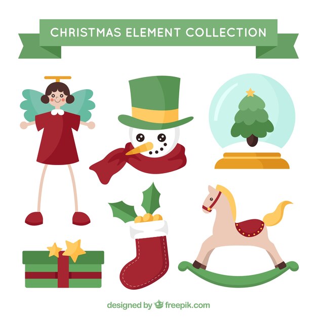 Collection D'éléments De Noël Mignon