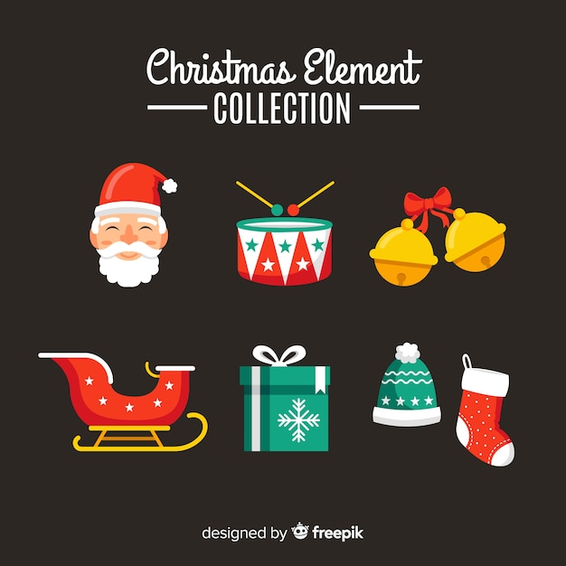 Vecteur gratuit collection d'éléments de noël