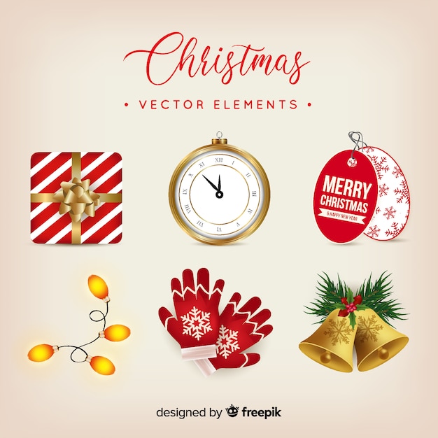 Vecteur gratuit collection d'éléments de noël