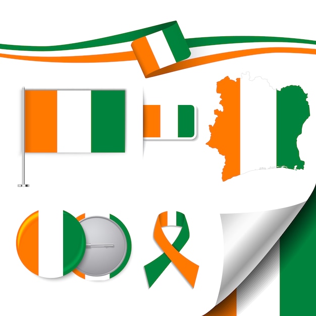 Coeur Drapeau Côte D'ivoire Clip Art Libres De Droits, Svg