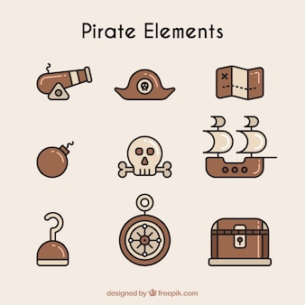 Collection d'éléments pirates