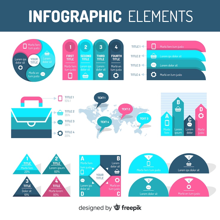 Vecteur gratuit collection d&#39;éléments plats infographiques