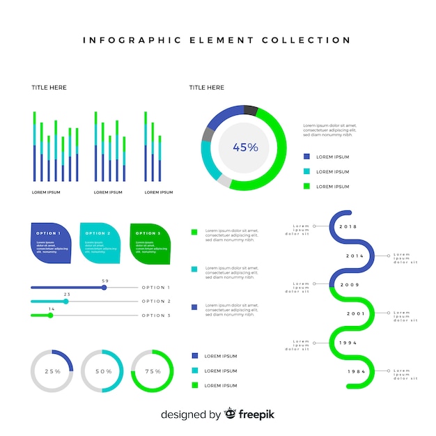 Collection D'éléments Plats Infographiques