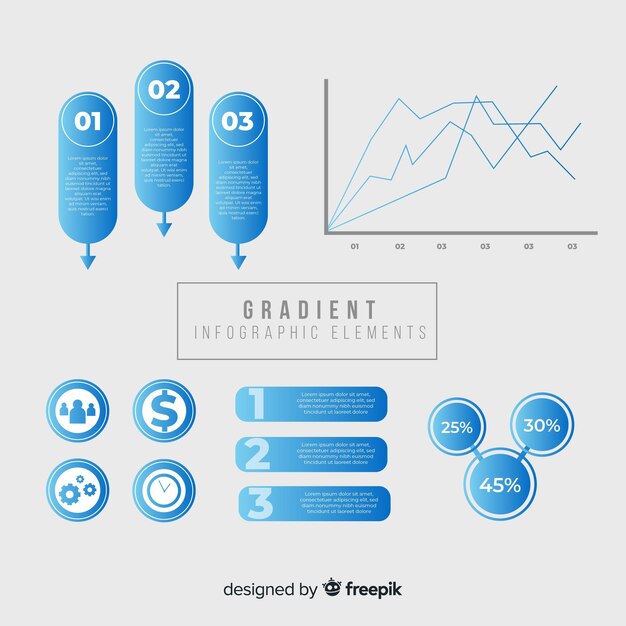 Collection d&#39;éléments plats infographiques