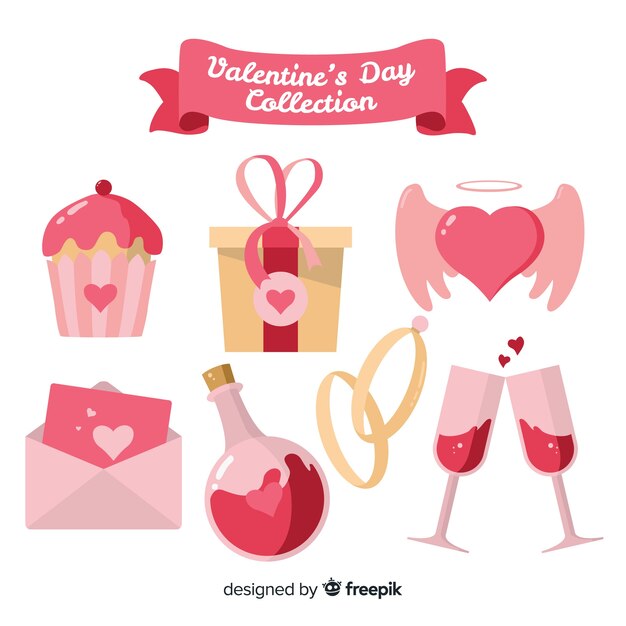 Collection d&#39;éléments de la Saint-Valentin