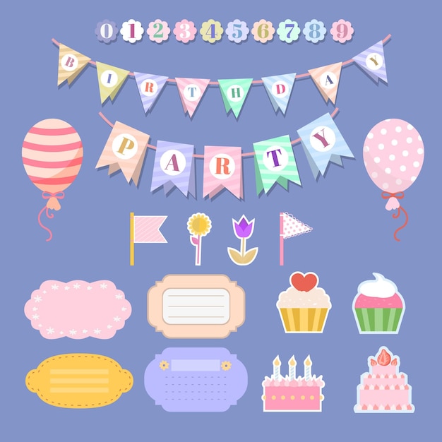 Collection D'éléments De Scrapbooking Anniversaire