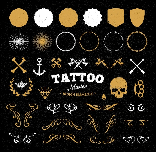 collection d&#39;éléments de tatouage