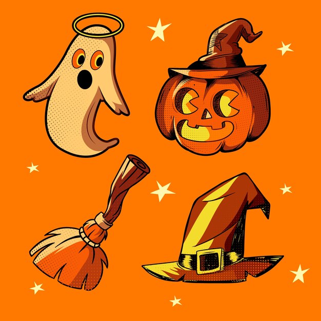 Collection d&#39;éléments vintage Halloween
