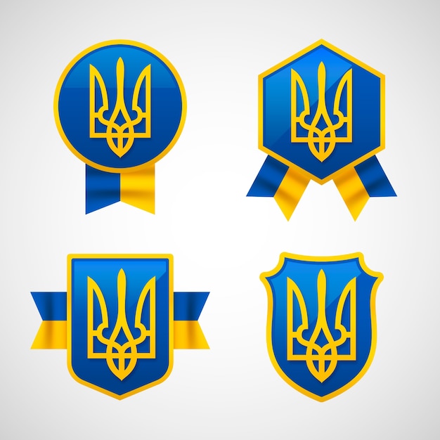 Collection d'emblèmes nationaux ukrainiens réalistes