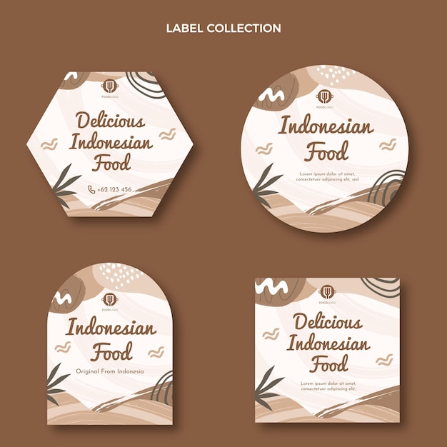 Collection D'étiquettes Alimentaires Plates
