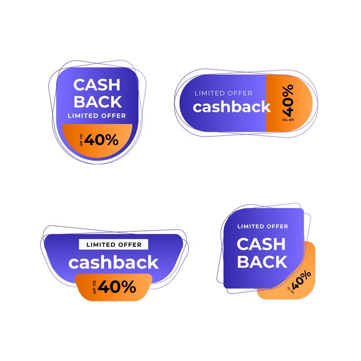 Vecteur gratuit collection d'étiquettes de cashback