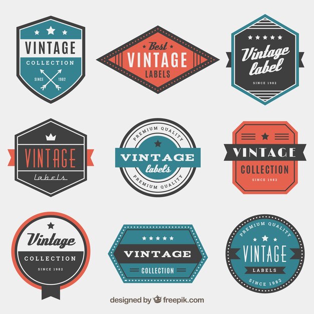 Collection d&#39;étiquettes dans le style vintage