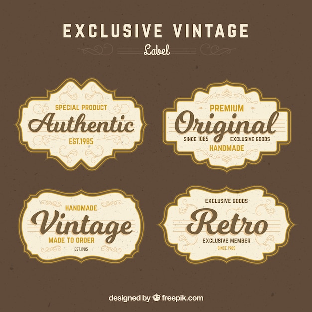 Vecteur gratuit collection d'étiquettes dans le style vintage