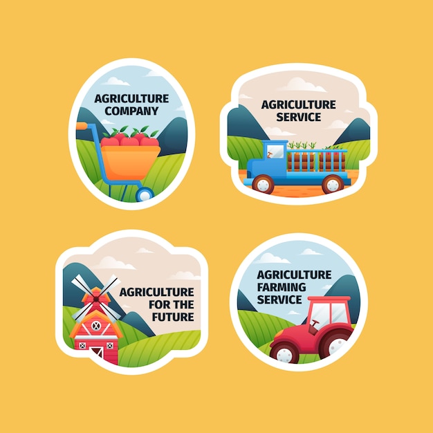 Vecteur gratuit collection d'étiquettes d'entreprise agricole