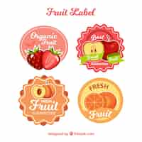 Vecteur gratuit collection d'étiquettes de fruits