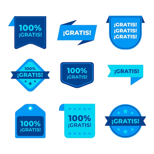 Vecteur gratuit collection d'étiquettes gratuites au design plat