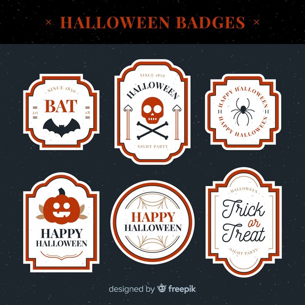 Collection d'étiquettes d'halloween créative