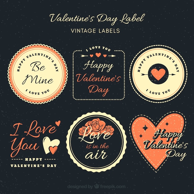 Collection D'étiquettes / Insignes Vintage Valentine