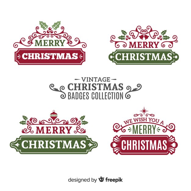 Collection d&#39;étiquettes de Noël vintage