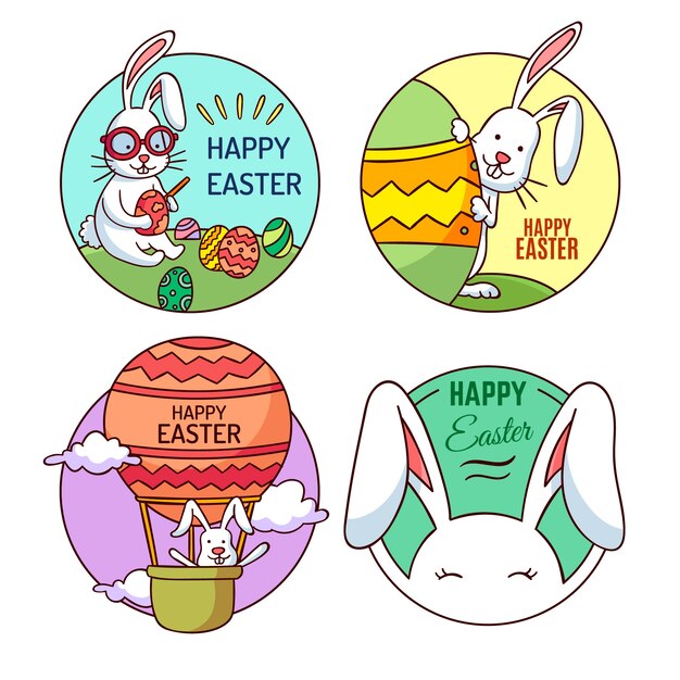Collection d'étiquettes de Pâques