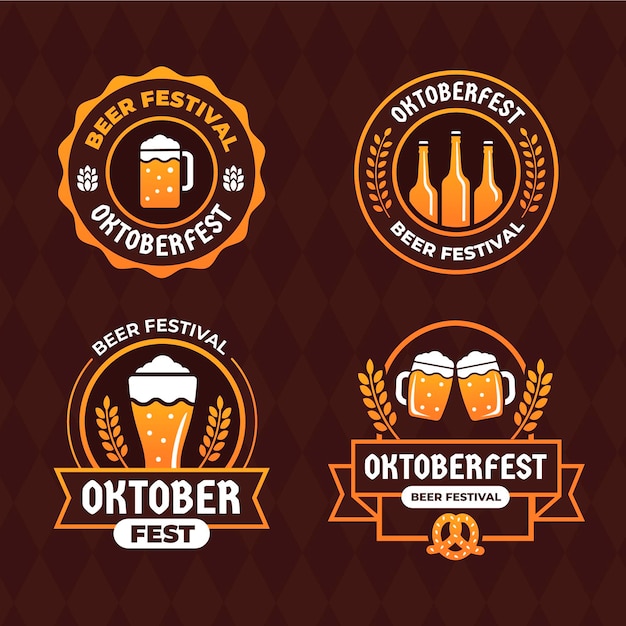 Collection d'étiquettes plates oktoberfest