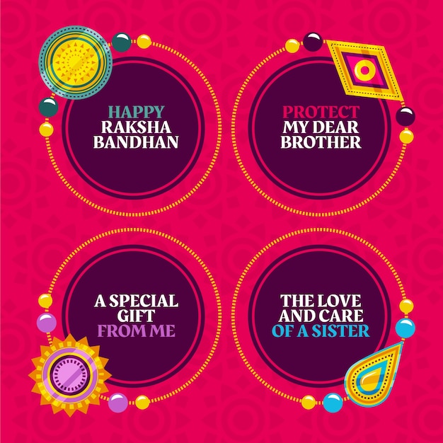 Collection D'étiquettes Plates Raksha Bandhan