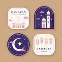 Vecteur gratuit collection d'étiquettes pour la célébration islamique du ramadan