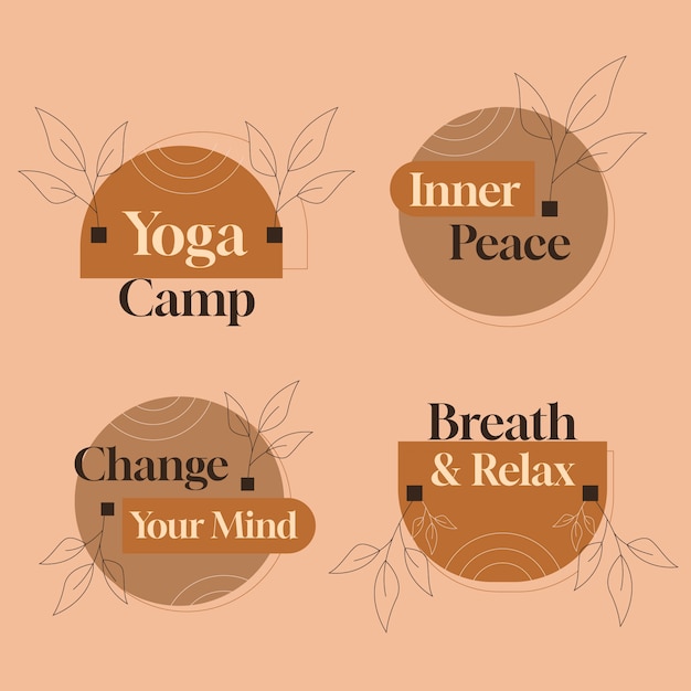 Vecteur gratuit collection d'étiquettes pour retraite de yoga et spa