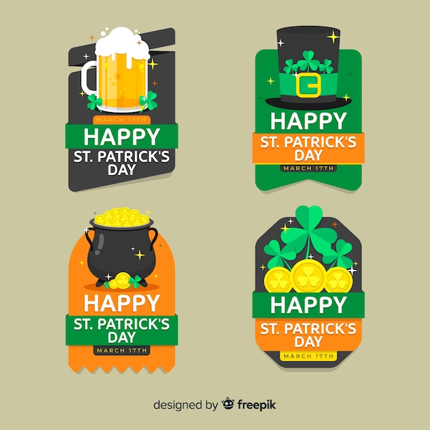 Collection D'étiquettes De La Saint Patrick