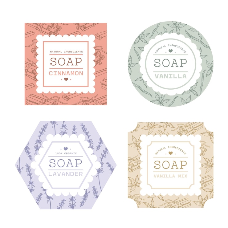Vecteur gratuit collection d'étiquettes de savon