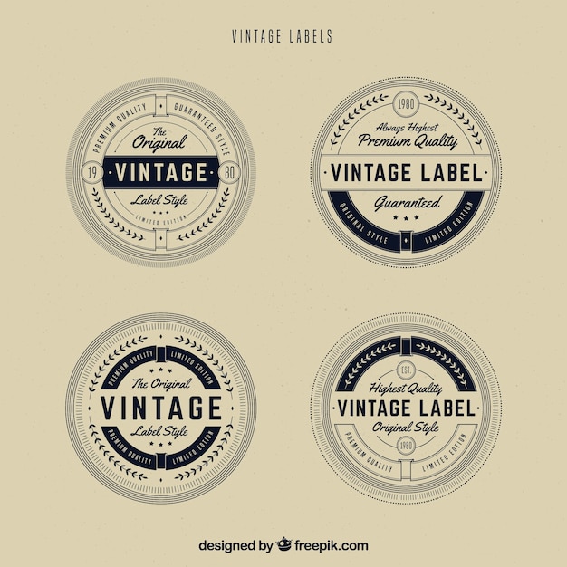 Vecteur gratuit collection d'étiquettes avec style vintage