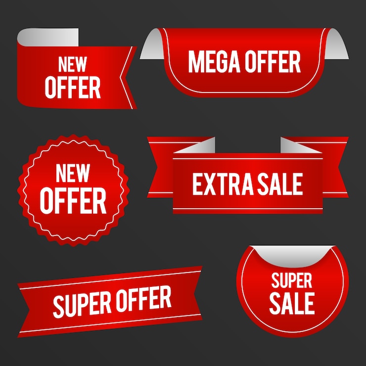 Vecteur gratuit collection d'étiquettes de vente réalistes