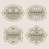 Vecteur gratuit collection d'étiquettes vintage design plat