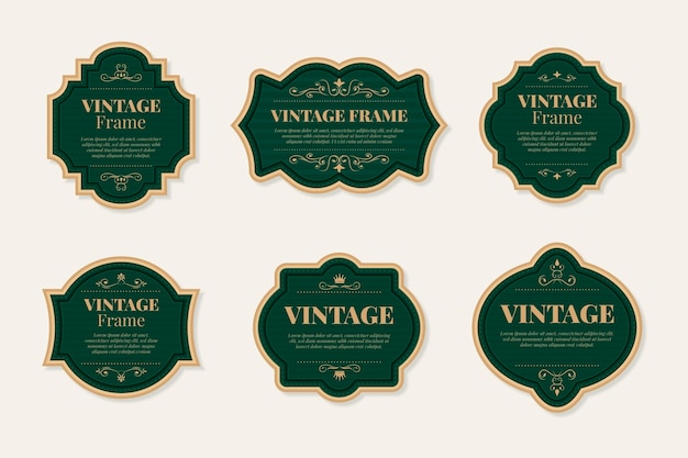 Vecteur gratuit collection d'étiquettes vintage design plat