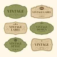 Vecteur gratuit collection d'étiquettes vintage de style papier