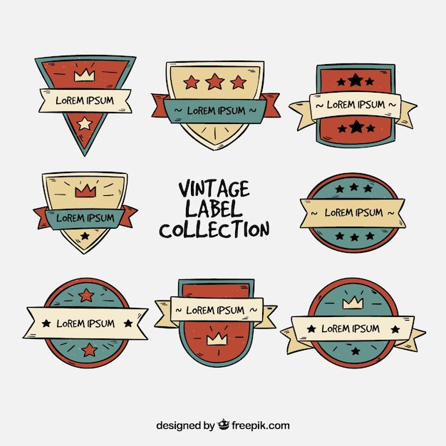 Vecteur gratuit collection d'étiquettes vintage