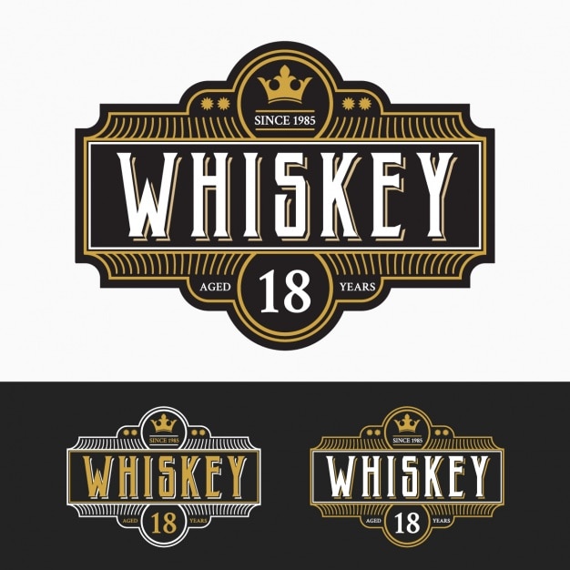 Vecteur gratuit collection d'étiquettes de whisky