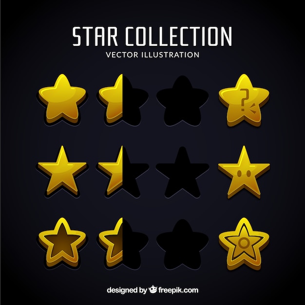 Collection d&#39;étoiles plates