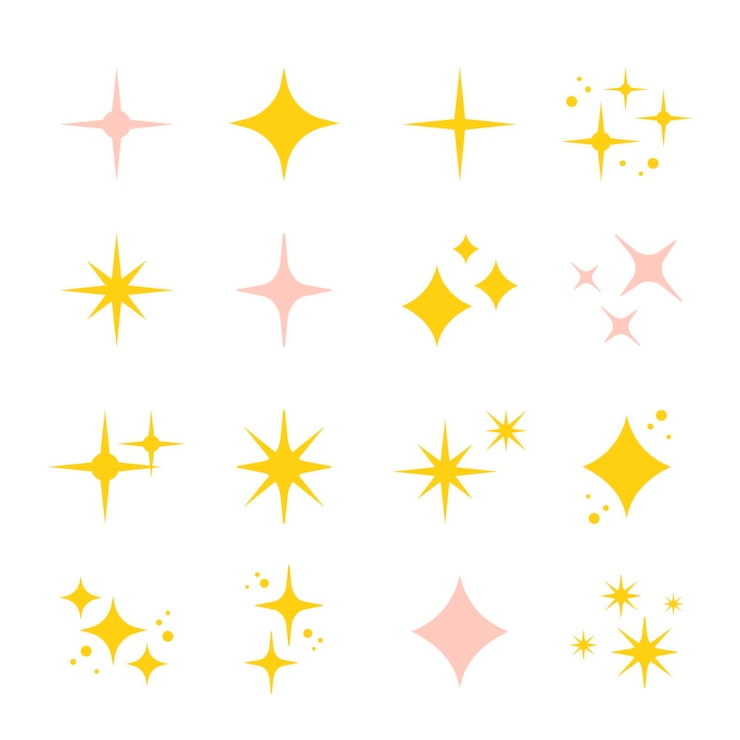 Vecteur gratuit collection d'étoiles scintillantes dessinées à la main