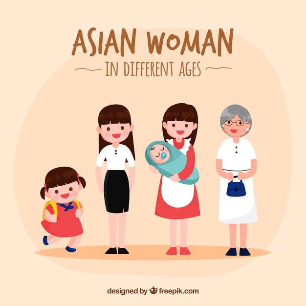 Collection De Femmes Asiatiques De Différents âges