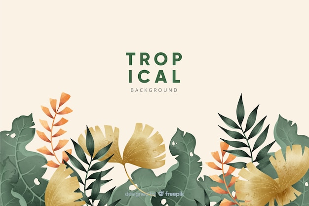 Collection de fleurs et feuilles tropicales