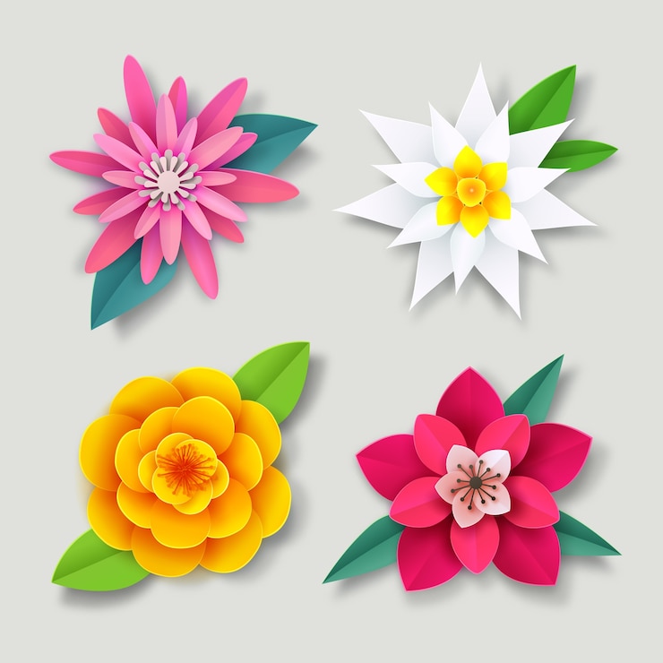 Vecteur gratuit collection de fleurs de printemps colorées