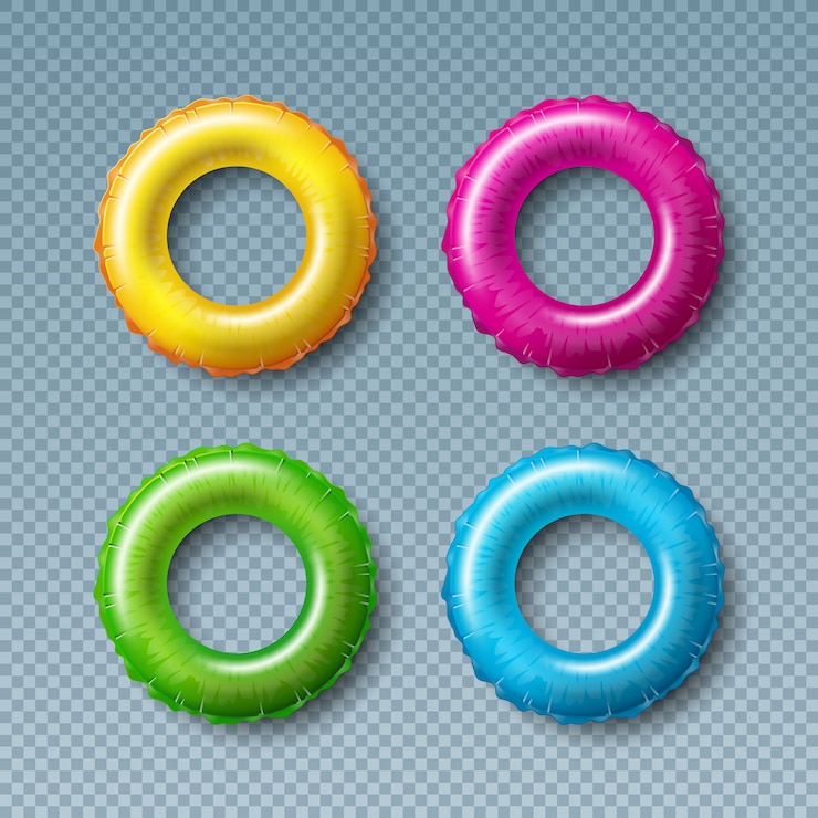 Vecteur gratuit collection de flotteurs colorés isolée sur transparent