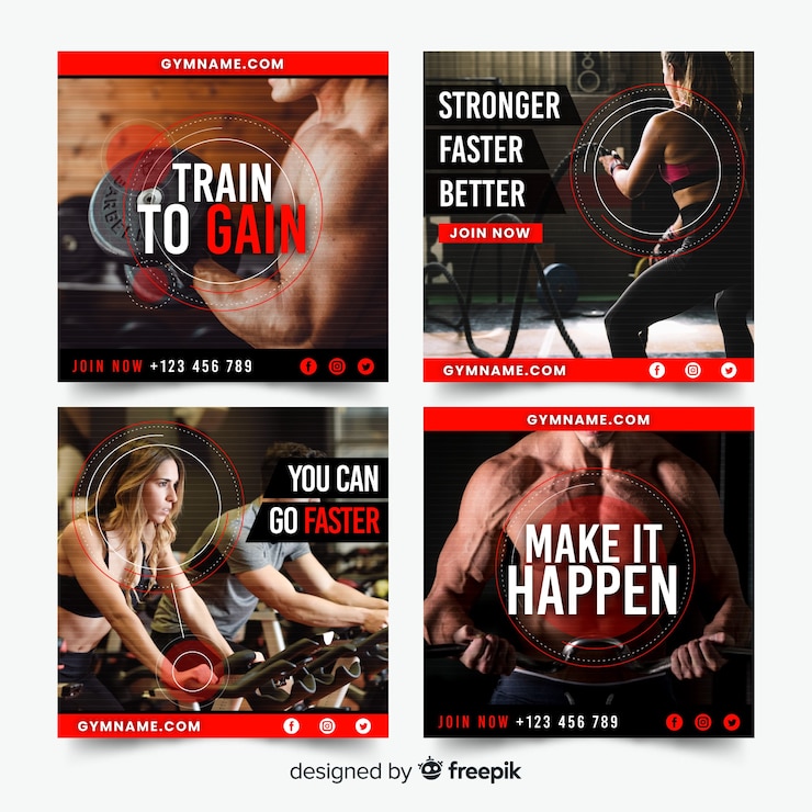 Vecteur gratuit collection de flyers de sport